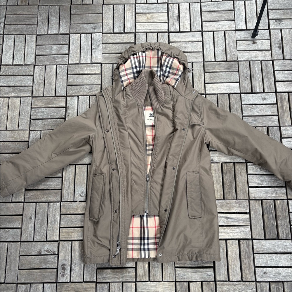 Khaki green Burberry coat